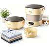 Generic Lavatrice Pieghevole da 13L con Centrifuga | lavatrice portatile mini lavatrice per biancheria piccola lavanderia vestiti calzini campeggio appartamento viaggio(Khaki)