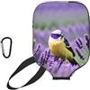 YQxwJL Copertura per pagaia in neoprene con stampa floreale viola lavanda uccello in neoprene custodia protettiva con cerniera con tasca in rete e moschettone