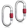 Xgvzs Set di 2 moschettoni M10 x 110 mm, forza di trazione 25 KN, moschettone a | Moschettone in lega di acciaio, M10 x 110 mm, con carico di rottura di 25 KN e apertura da 18 mm, per arrampicata, yoga