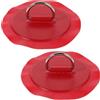 YARNOW 2 Pezzi D-Ring per Tavola da Paddle, Fibbia Corda Elastica, Acciaio Inox e PVC, Rosso, Fissaggio Sicuro per Paddle Board e Canoe, Sport Acquatici
