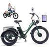 Generic Triciclo elettrico cargo per adulti con pneumatici larghi, ruote da 24 pollici, batteria da 48 V.