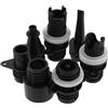 VILLCASE 7 Pezzi Adattatore per Pompa Kayak Gonfiabile, Set 7 Misure Nero | Raccordo Ergonomico in Pvc, per Ugelli e Imbarcazioni, Uso Nautico, 6, 50x2, 00x2, 00cm