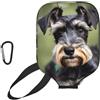 YQxwJL Adorabile copertura per pagaia in neoprene con stampa Schnauzer, custodia protettiva con cerniera e tasca in rete e moschettone