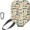 Generic Neoprene Paddle Cover Vintage Travel Stamps1 pickleball Paddle Cover | antigraffio Universale Custodia per racchetta da pickleball Per Fits Most Rackets L'uso Esterno sport
