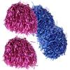 USHOBE 4 Pezzi Pompon da Cheerleader Manico, in Pet, per Spettacoli | Colori Vivaci per Feste e Stadio, Accessorio Leggero Impugnatura, Adatto a Ragazze e Coreografie