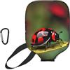 YQxwJL Red Ladybug Dasisy Print Neoprene Pickleball Paddle Cover,Zipper Custodia Protettiva Con Tasca A Rete E Moschettone