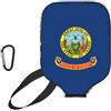 YQxwJL Custodia protettiva in neoprene con stampa bandiera dell'Idaho con cerniera e tasca in rete e moschettone