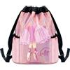 FooYee Borsa Danza Balletto per Bambine, Sacco Sportivo Impermeabile con Scomparto Scarpe, Zaino con Coulisse Grande Capacità per Ginnastica, Scuola, Viaggio, Spiaggia e Piscina (Rosa)