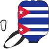 YQxwJL Copertura della pagaia del pickleball del neoprene della stampa della bandiera cubana del manicotto protettivo della chiusura lampo con la tasca della rete e il moschettone