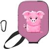 YQxwJL Custodia protettiva per pickleball in neoprene con stampa maiale rosa, custodia protettiva con cerniera e tasca in rete e moschettone