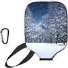 YQxwJL Copertura invernale per pickleball in neoprene con stampa neve che cade nel parco, custodia protettiva con cerniera con tasca in rete e moschettone
