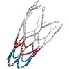 GALPADA Rete da Basket a Catena Tricolore, Resistente, per Canestro | Uso per Campi Scolastici e Palestre Pubbliche, Struttura in Acciaio Sintetico, per Esterno e Interno