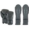 Playwell PMA Twin Tigers Muay Thai (kickboxing) - Set di guantoni da boxe e parastinchi, colore: grigio (misura guanti 283,5 g)