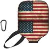 YQxwJL Copertura della pagaia del pickleball del neoprene della stampa della bandiera americana, manicotto protettivo della chiusura lampo con la tasca della rete e il