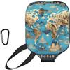 YQxwJL Copertura per pagaia in neoprene con stampa mappa geografica mondiale, custodia protettiva con cerniera con tasca in rete e moschettone