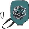 YQxwJL Copertura per pagaia in neoprene con stampa floreale rosa grigio foglia di tè, manica protettiva con cerniera con tasca in rete e moschettone