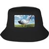 QAZWZML Golf Club - Cappello da pescatore a doppio strato, ripiegabile, con protezione UV, colore: nero