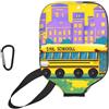 YQxwJL Copertura della pagaia del pickleball del neoprene della stampa dello scuolabus, manicotto protettivo della chiusura lampo con la tasca della rete e