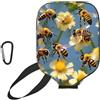 YQxwJL Copertura di pagaia del pickleball del neoprene della stampa dell'ape che vola la manica protettiva della chiusura lampo con la tasca della maglia ed