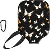 YQxwJL Copertura per pagaia da pickleball in neoprene con stampa di farfalle bianche e oro, custodia protettiva con cerniera con tasca in rete e moschettone