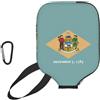 YQxwJL Flag of Delaware - Custodia protettiva per pickleball, in neoprene, con tasca in rete e moschettone