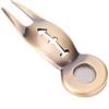 Fabater Divot Tool, 3,4 Pollici, Lega di Alluminio, 3 in 1 | Forchetta di riparazione verde con pennarello a sfera magnetica, modello di disegno a tratteggio, oro, bordi lisci, per gli