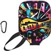 YQxwJL Custodia protettiva per pickleball in neoprene con stampa stile graffiti musicali, custodia protettiva con cerniera e tasca in rete e moschettone