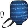 YQxwJL Copertura blu per pagaia in neoprene con stampa note musicali, custodia protettiva con cerniera con tasca in rete e moschettone