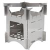 Aoresac Mini fornello portatile a legna pieghevole in acciaio inox per campeggio all'aperto con lucidatura liscia, facile da riporre, adatto per escursioni e picnic