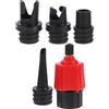 HAKIDZEL 5 Pezzi Adattatore Aria Professionale per Kayak e Gommone, Rosso | Leggero, Tenuta Stagna e Chiusura Sicura, per Uso Outdoor, Nailon e Lega, Compatto
