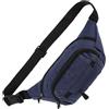 AKOOSY Marsupio Multifunzione Uomo Grande Capienza, Nero | Nylon e Poliestere, Tracolla Regolabile, Tasche Multiple, Leggero e Resistente, per Corsa e Attività Quotidiane
