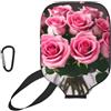 YQxwJL Copertura di pagaia del pickleball del neoprene della stampa delle rose rosa, manica protettiva della chiusura lampo con la tasca della rete e il moschettone