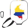 YQxwJL Copertura in neoprene con stampa mappa della bandiera della Colombia, custodia protettiva con cerniera e tasca in rete e moschettone