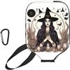 YQxwJL Magic Witch Witchcraft Bohemian Drawing Print Neoprene Pickleball Paddle Cover, custodia protettiva con cerniera con tasca in rete e moschettone