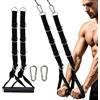 harzifu Corda Tricipiti Regolabile, Maniglie Palestra Extra Lunga, Cinghie di Estensione per Tricipiti, Maniglie per Bande di Resistenza, Accessori per Home Gym Casa con 2 Moschettoni, Nero 60cm