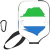 YQxwJL Copertura per pagaia da pickleball in neoprene con stampa della mappa della bandiera della Sierra Leone, custodia protettiva con cerniera con tasca in rete e moschettone
