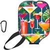 YQxwJL Copertura della pagaia del pickleball del neoprene della stampa del cocktail tropicale della copertura della chiusura lampo della manica protettiva con la tasca della