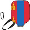YQxwJL Copertura della pagaia del pickleball del neoprene della stampa della bandiera mongola, manicotto protettivo della chiusura lampo con tasca a rete e moschettone