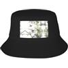 QAZWZML Cappello da pescatore a doppio strato in bambù con motivo uccello - Cappello da sole pieghevole UV