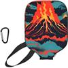 YQxwJL Copertura della pagaia del pickleball del neoprene della stampa del vulcano, manicotto protettivo della chiusura lampo con la tasca della rete e il moschettone