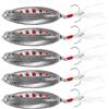 DIYEAH 5 Pezzi Esca da Pesca Professionale a Rotazione | Lega di Zinco e Piume di Pollo, Esca Finta Portatile, per Attrezzatura e Canne da Pesca