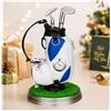 10L0L mini desktop aluminum alloy sacca da golf portapenne con orologio penne set di golf Golf evento souvenir souvenir regalo originale, blue and white