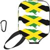 YQxwJL Custodia protettiva in neoprene con stampa mappa della bandiera della Giamaica, custodia protettiva con cerniera e tasca in rete e moschettone