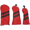 Aoresac Set di copertine per mazze da club, in legno PU e copertine ibride per driver con etichette rotanti (rosso)