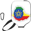 YQxwJL Copertura per pagaia in neoprene con stampa mappa della bandiera dell'Etiopia, custodia protettiva con cerniera con tasca in rete e moschettone