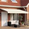 Kaloriko Tenda da sole retrattile con LED Crema e Bianco 4x3 m per giardini e terrazze, schermatura ombreggiante manuale o motorizzata, resistente alle intemperie, con illuminazione LED integrata