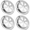 BJHYIZ 4 rosette di ventilazione rotonde in acciaio inox, 95 mm, ventilatori rotondi in acciaio inox, griglia di ventilazione richiudibile, per forno a gas, per barbecue, cottage, pollaio