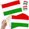 YAAVAAW Piccole bandiere su bastoncini e bandiere, tatuaggi per eventi sportivi della Coppa del Mondo festa nazionale celebrazioni parate bar strade decorazioni per feste al chiuso e all'aperto (Ungheria)
