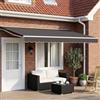 Kaloriko Tenda da sole retrattile con LED 4x3 m in tessuto resistente alle intemperie per giardino, terrazza o veranda, con telecomando motorizzato o manuale, protezione UV e copertura esterna