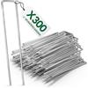 WUNDERGARDEN Set di 300 Picchetti per Fissaggio a Terra Inossidabili per Teli da Pacciamatura, per Fissaggio di Tessuto Anti-Erbacce, Pellicola Anti-Erbacce o per Campeggio - 150 x 25 mm - Ø 2,7 mm